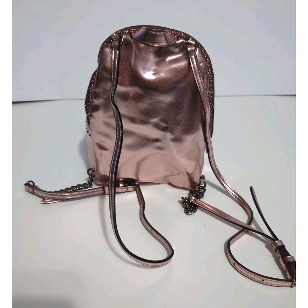 Victoria Secret Sparkly Pink Mini Backpack Sequins Metallic Pink Party City club - Picture 7 of 16